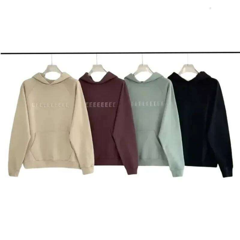 Women's Wear Season 9 Brand Double Line Men's Hoodies Classic Design Chest Silicone Letter Hoodie High Street Couple Sweater Set