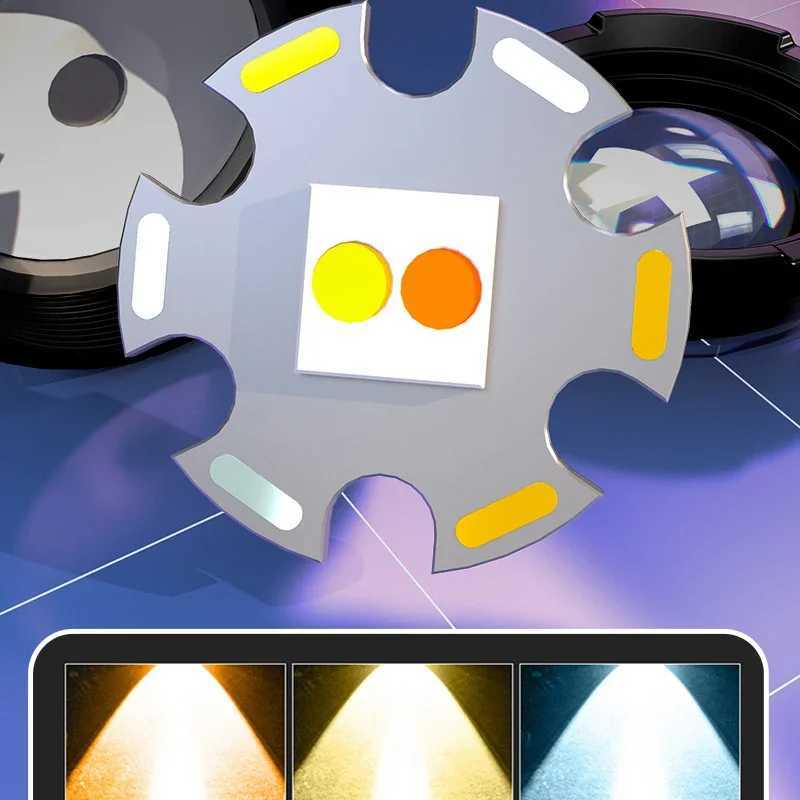 Powerful White/Yellow Laser Dual Light Source Flashlight Rechargeable Flashlight Headlamp Fishing Hunting Tactical Flashlight XJ250529