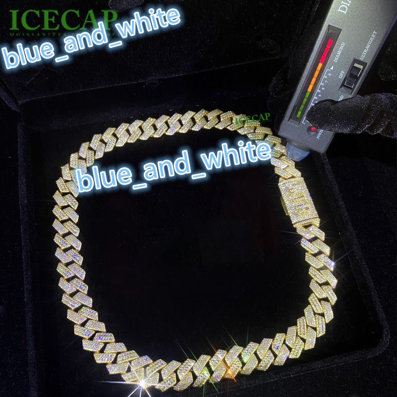 Custom Cuban Link Chain VVS Moissnaite Silver Cuban Necklace