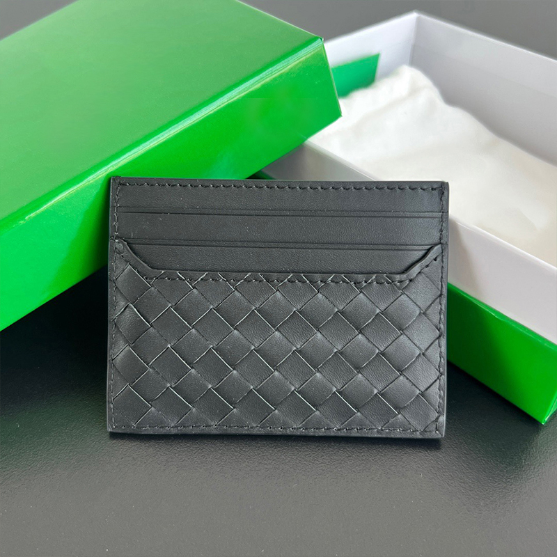 Credit Card Pocket Coin Purse Women's Wallet Cardholder Luxury Designer Men's Wallet Woven Business Card ID Case with Box