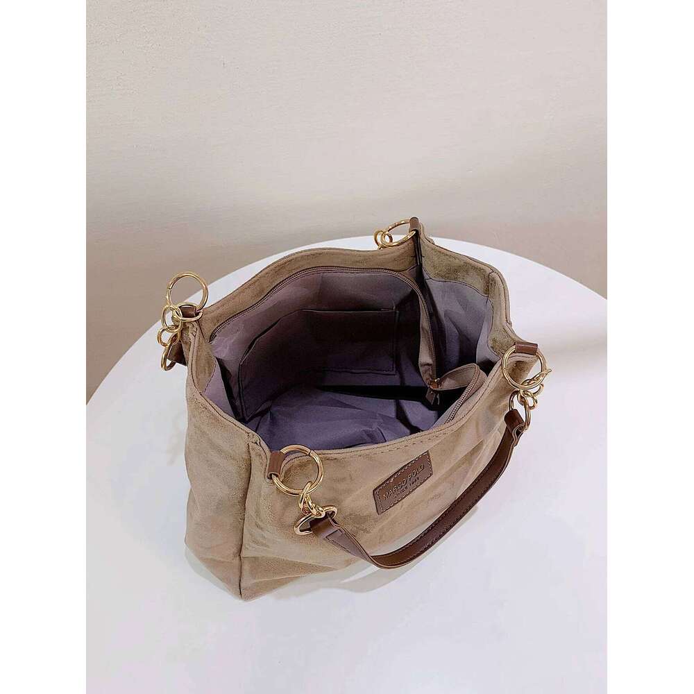 Large-Volume Suede Stylish Commuter Tote For Ladies With One Shoulder Bag