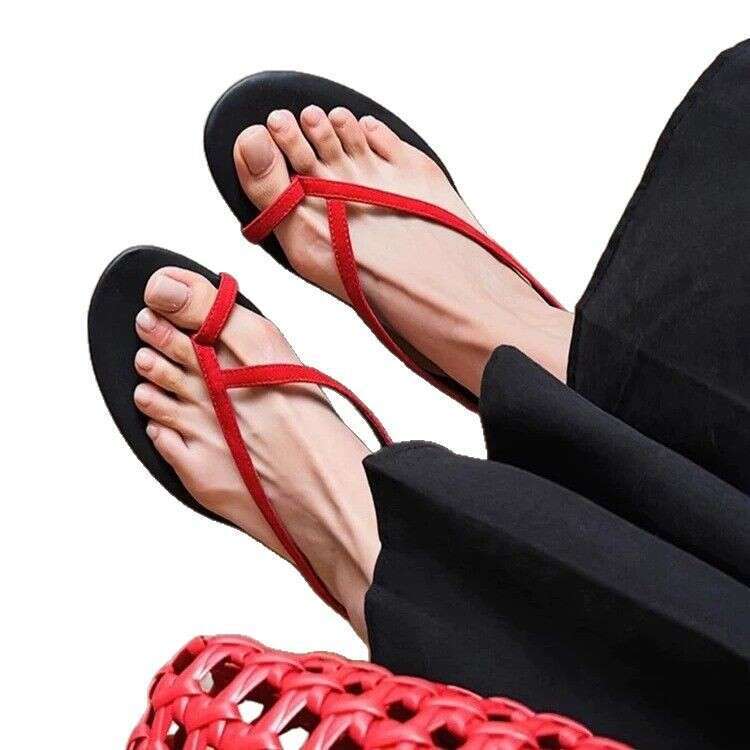 Sheepskin Version ~ Korean Style Post Wedge Women 2025 Summer New Beach Open Toe Sandals for Outdoor Wear