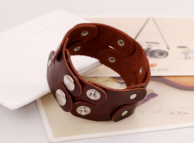 Genuine Leather Punk Small Accessories Low Price Cowhide Bracelet