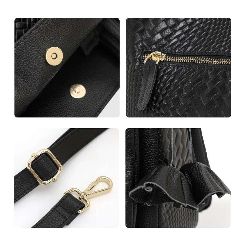Aidrani Women's Genuine Leather Handbag With Luxurious Woven Patterns Is A Large Capacity And Fashionable Cowhide Bag