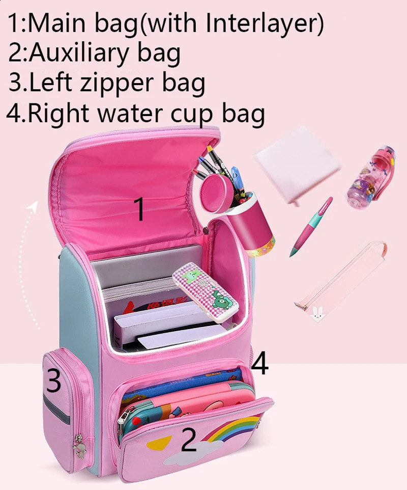 Kid Backpack for Girl Unicorn Children Bookbag Rainbow Eyes School Bag Teen Girl Backpack for Traveling Waterproof Mochilas 250529