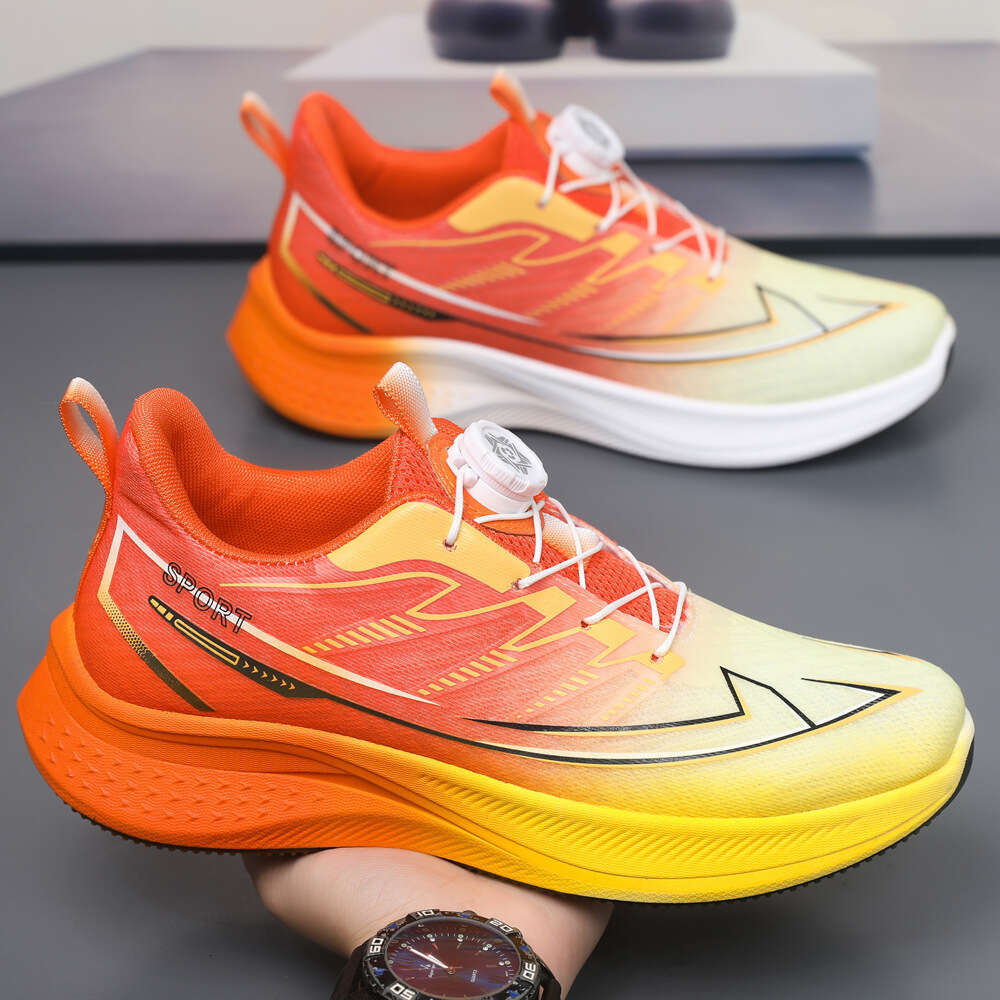Men's 2025 Spring Summer New Button Sneakers Breathable Casual Mesh Non-Slip Boys Running Shoes