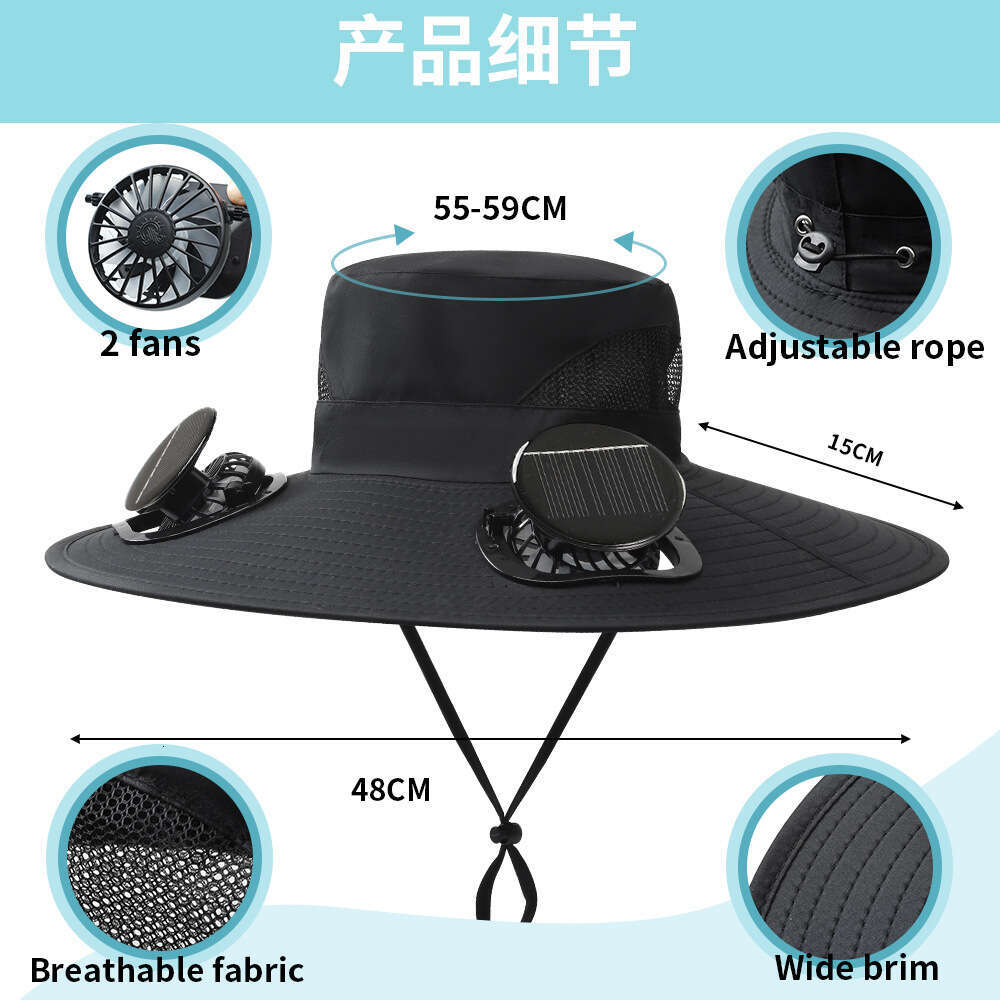 UV Sun Outdoor Summer Fishing Protection Sunshade Air Conditioning Fan Fisherman Hat