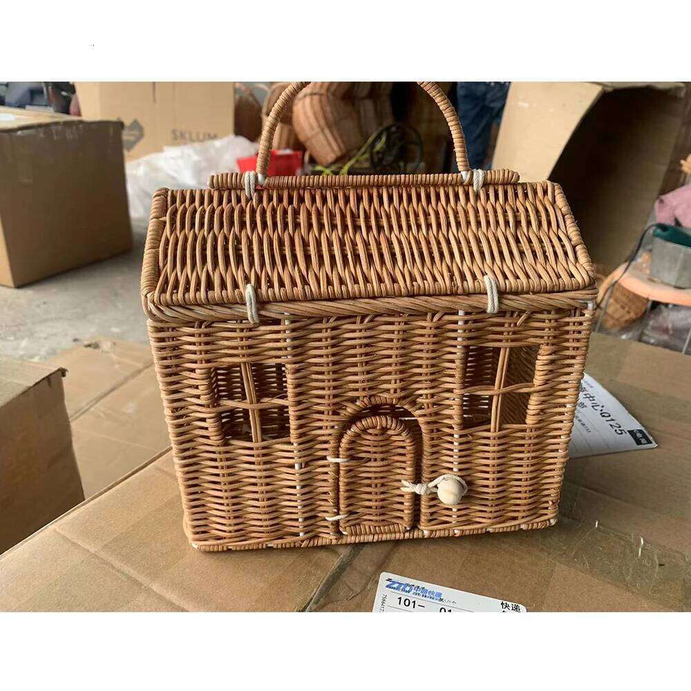 Women's Bags Designer Handmade Woven House Rattan Cute Wicker Straw Bags For Women 2023 Handbags And Purses Bohemian Beach Shoulder Bag Clutch Ne