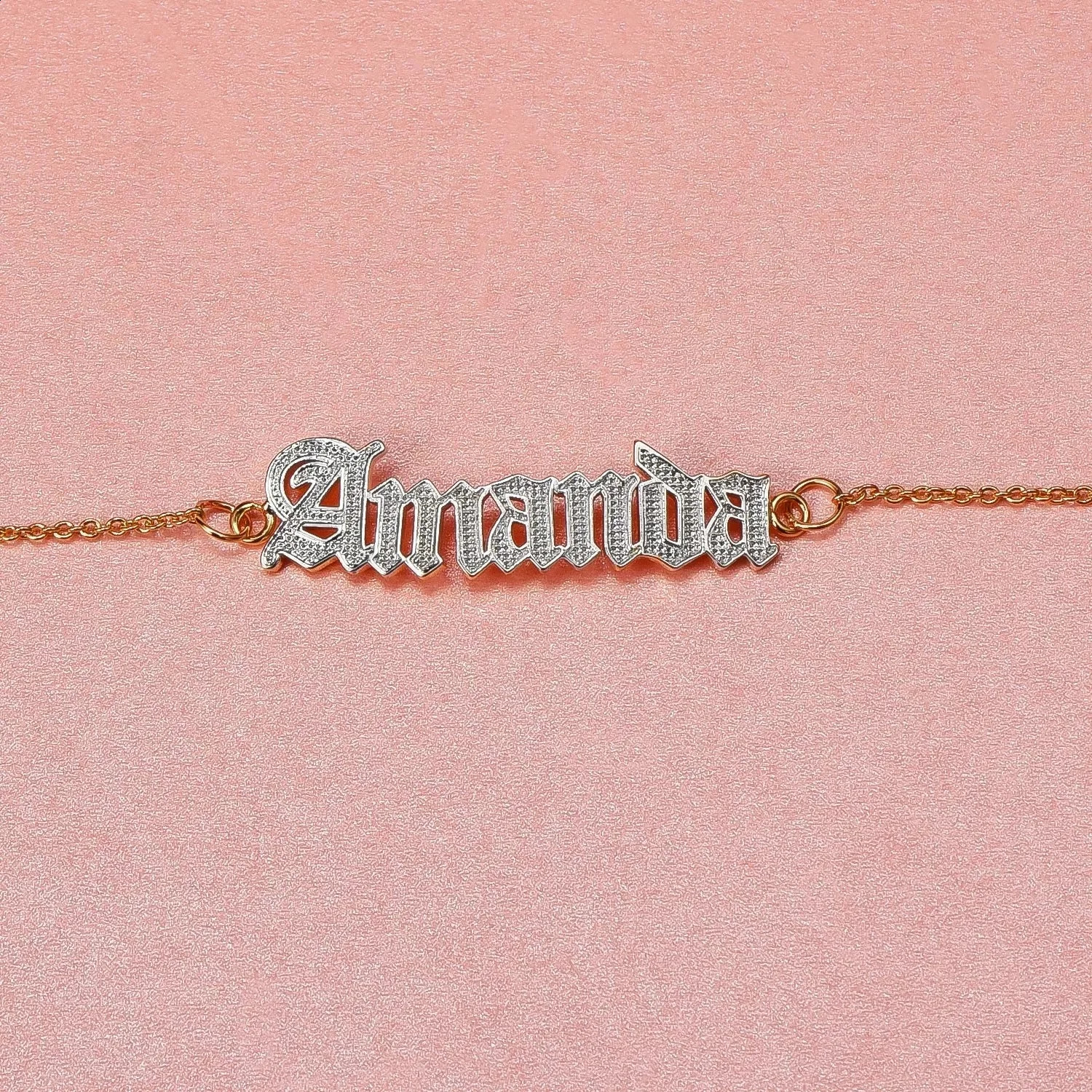 Custom Name Anklet Personalized Two Tone Old English Font Gold Plated Anklet Bracelet On The Leg Stainless Steel Foot Chain 250526