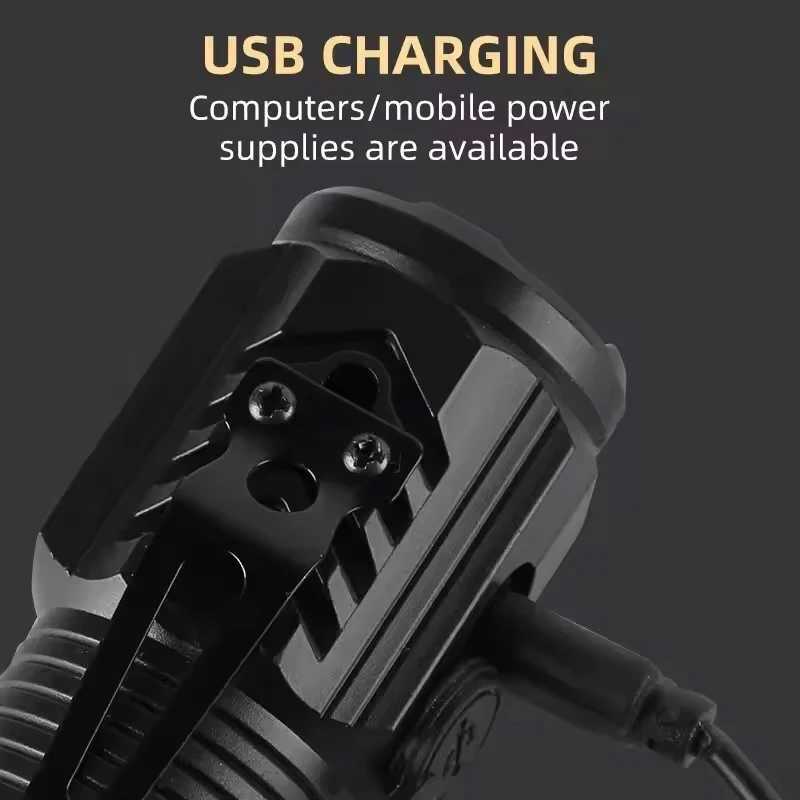 Ultra Powerful Flashlight 3 Core LED Mini Tactical Flashlight USB Rechargeable High Power LED Torch With Magnet Hand Lamp Gift XJ250529