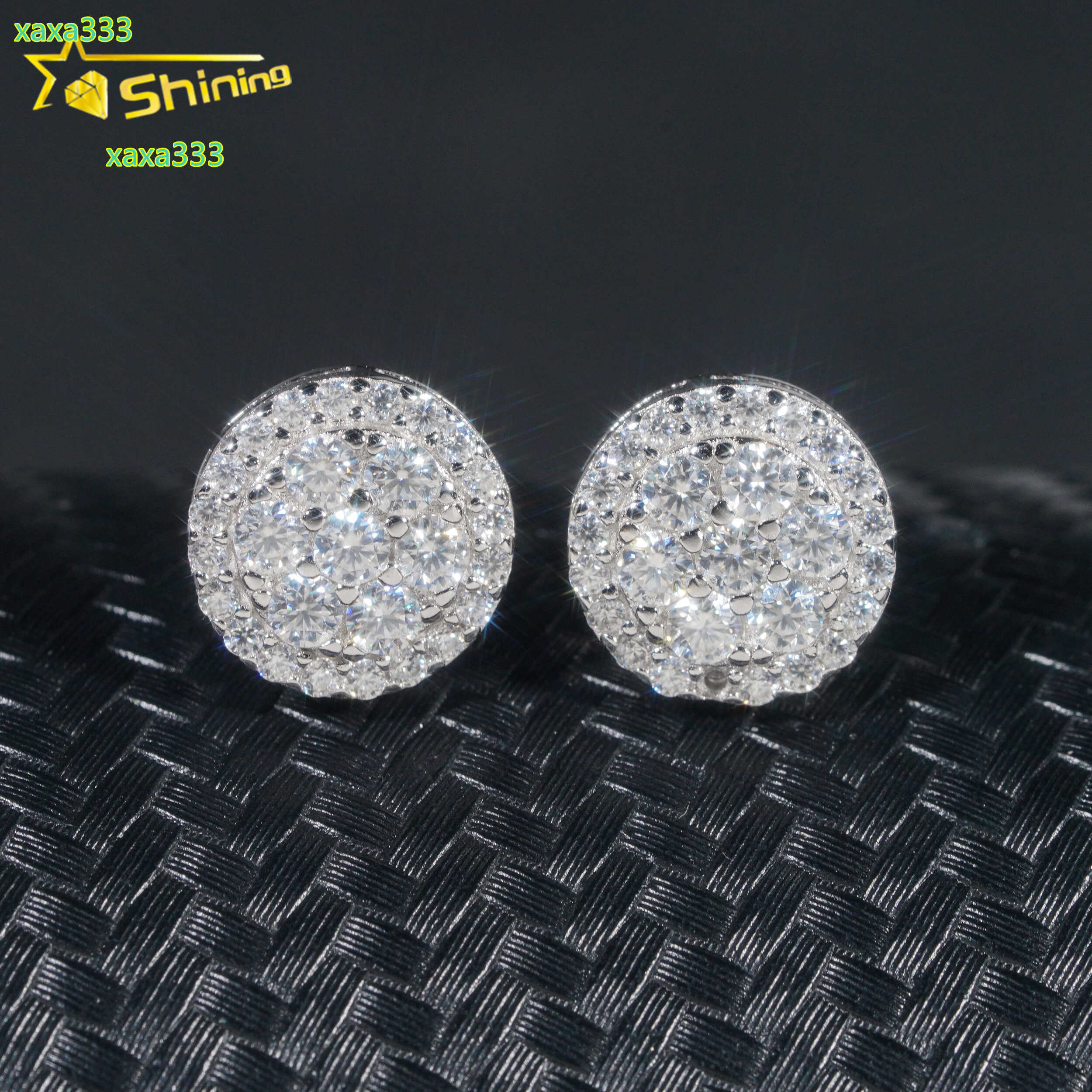 Gra Certificate Pass Diamond Tester Iced Out Hip Hop Jewelry Popular 925 Sterling Silver VVS Moissanite Stud Earrings