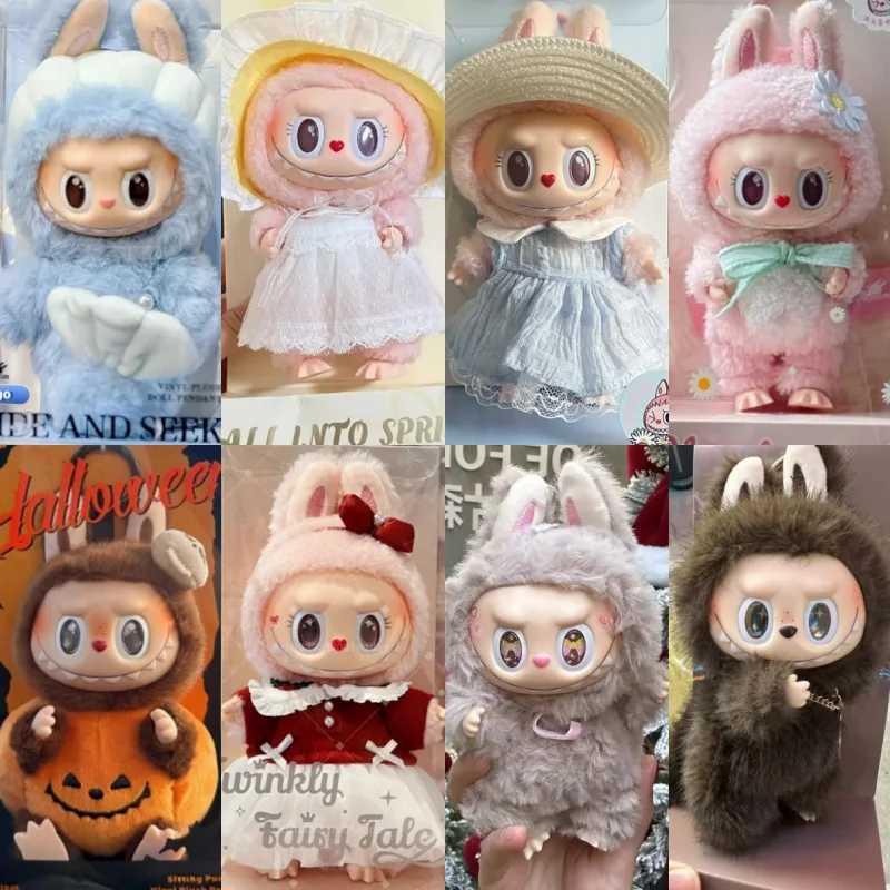 Labubu The Monsters Collection Pendant Series Spring Wild Home Cute Mokoko Pumpkin Purple Labubu Replica Christmas Birthday Gift Z250529