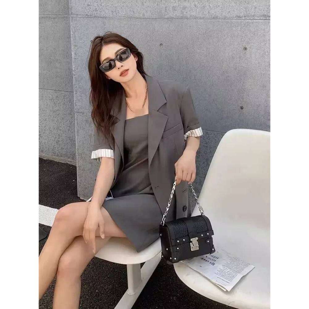 Spring Summer New Chain Fashion Small Box Bag Hasp Sheepskin Genuine Leather Single Shoulder Casual Crossbody Bags