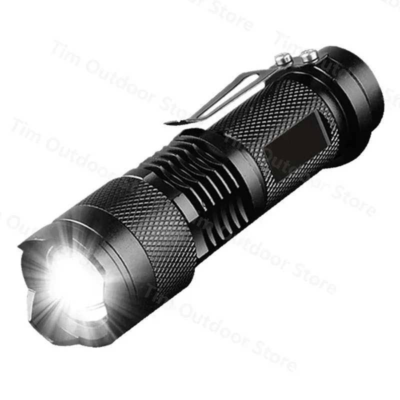 Mini LED Flashlight Tactical Torch Lamp Portable Torch Flash light Adjustable Focus Zoomable Flashlight for Gift Hiking XJ250529