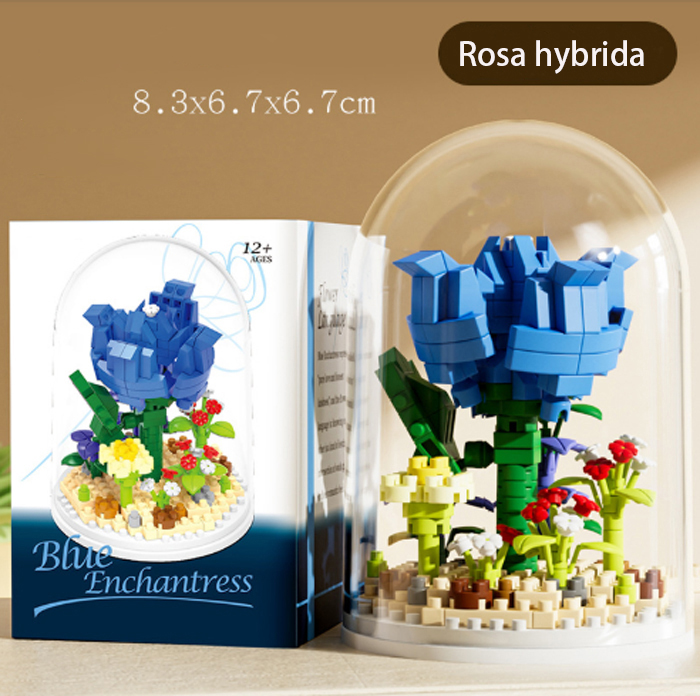 Building block flower toys puzzle assembly building blocks small particle girls flower bouquets gifts with box 02