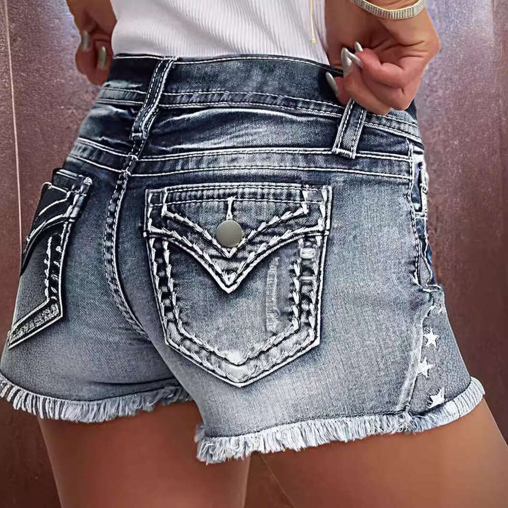Shorts Women Denim Shorts Women S Distressed Stretch Slim Fit Versatile Jeans Embroidered Denim Shorts For Women Jean Shorts