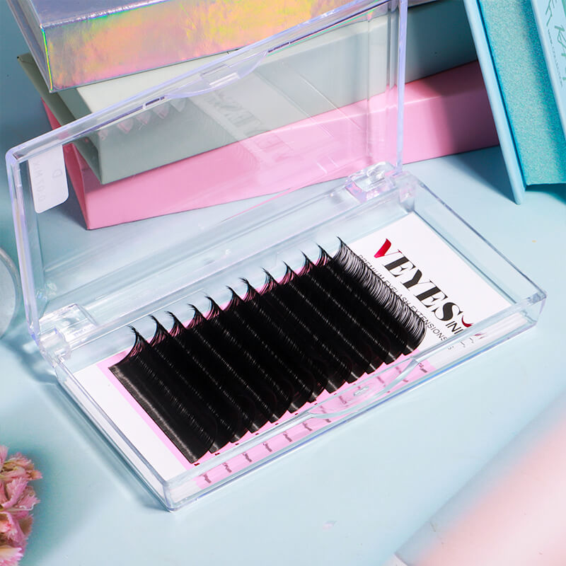 VEYES Cashmere Wholesale Eyelash Extension Trays Stable Curl Volume Individual Dark Matte Extension Eyelashs Makeup Beauty