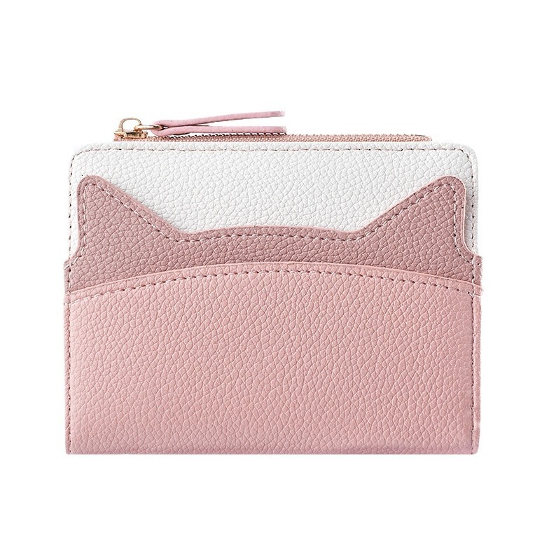 Card Holder Unisex Travel Minimalist Canvas Mini Zipper White Cash Compartment Long Coin Purse