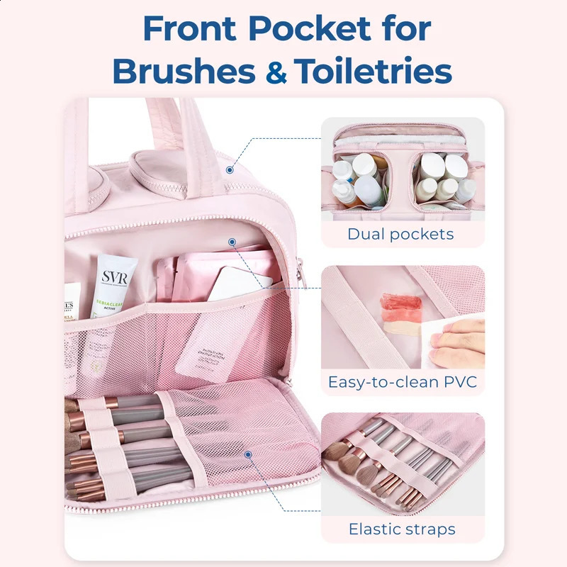 BAGSMART Makeup Bag Travel Toiletry Cosmetic Women Lightweight Essentials organizer Large Capacity pouches 250528