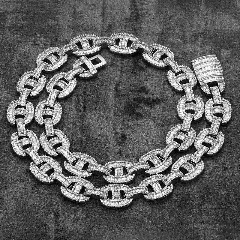 Custom Fine 925 Silver Cuban Chain Link Necklace Hip Hop GRA Moissanite Chains 6-8mm 16-26in VVS Iced Out Moissanite Jewelry