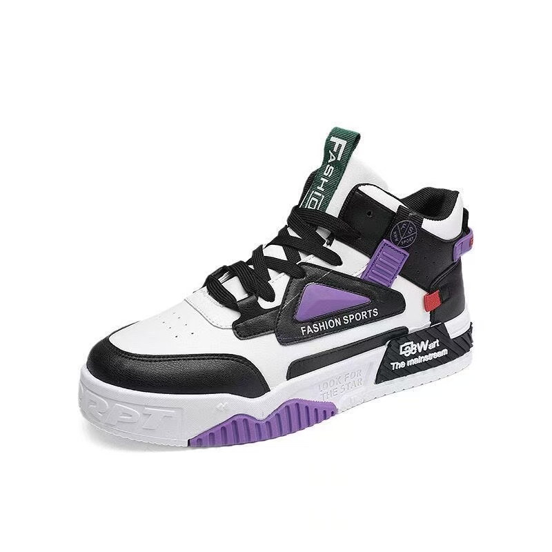 Men Fashion Designer High Top Lace Up Leather Mens Shoes Autumn Winter Trendy Platform Male Sneakers Skateboard 9c6b s