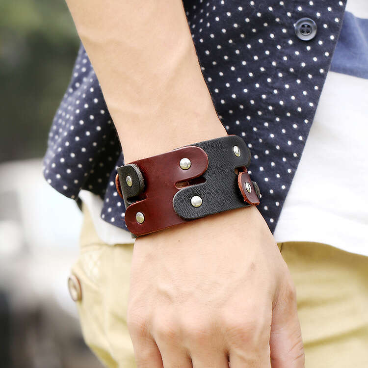 Genuine Leather Punk Small Accessories Low Price Cowhide Bracelet