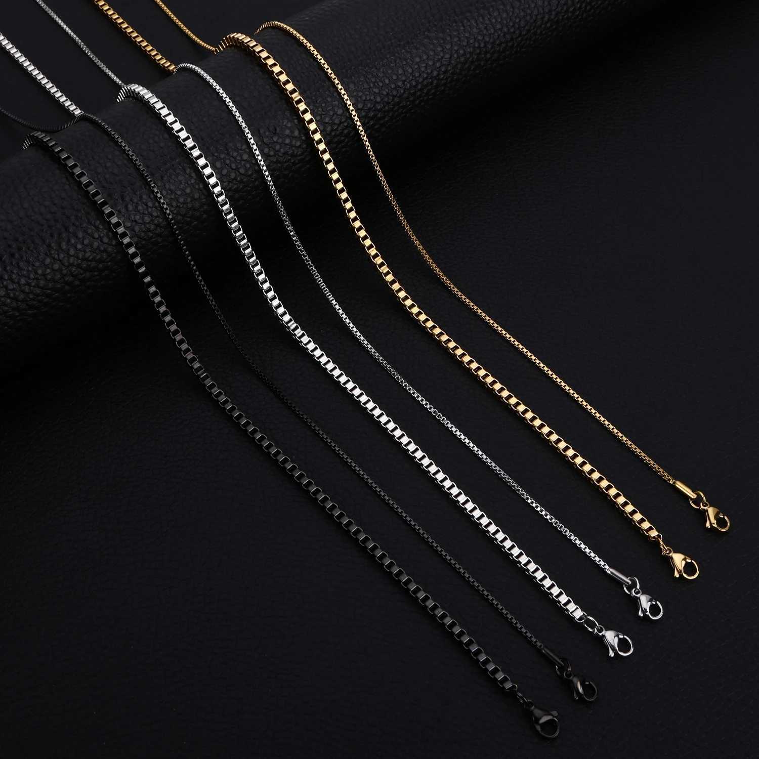 New Arrival HIYEE 1.5 To 3 MM Thick Stainless Steel Box Chain Necklaces For Men And Women Jewelry Link Chokers With 18 To 24 Inches V250618