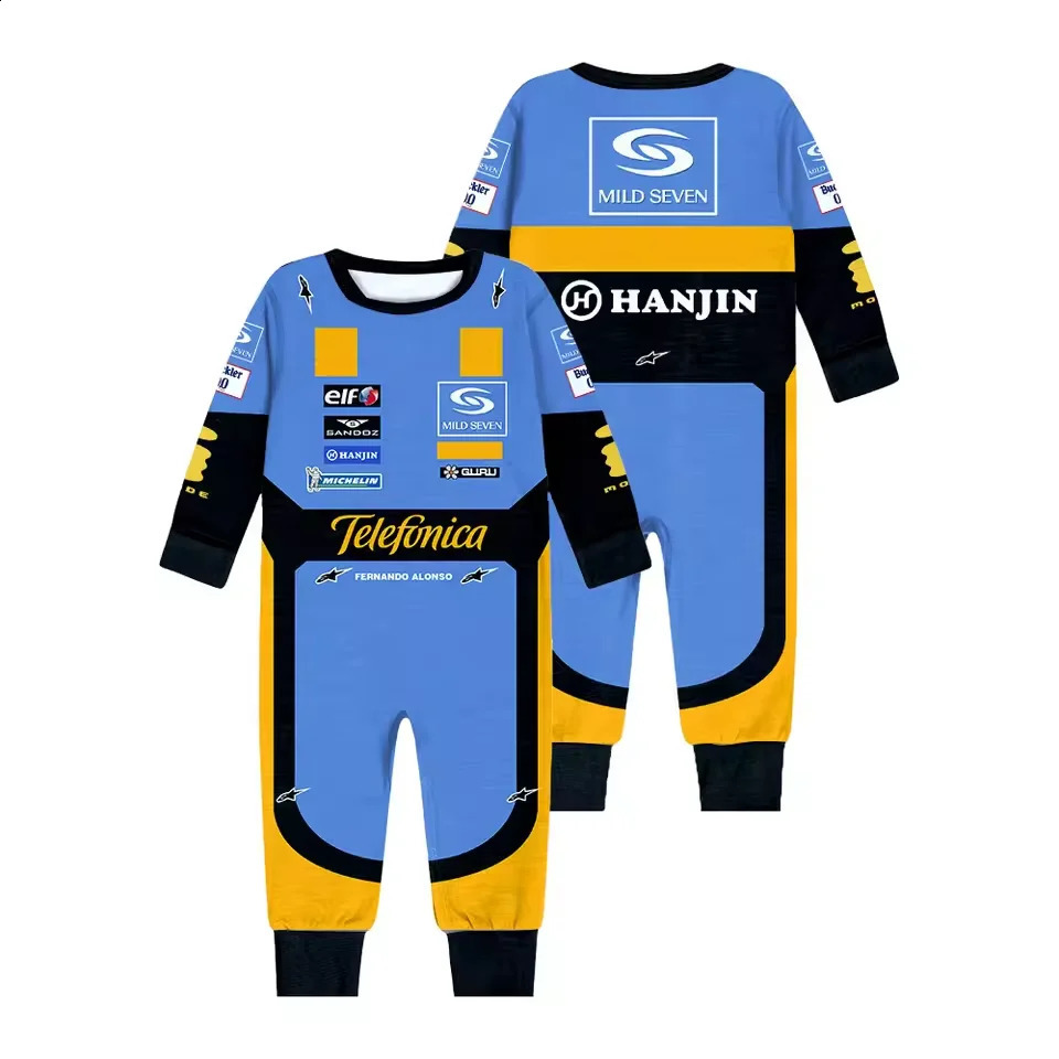 Racing Competition Outdoor Extreme Sports Baby Jumpsuit Selling SpringAutumn Printed Cotton Baby BoyGirl Sleepwear 250528