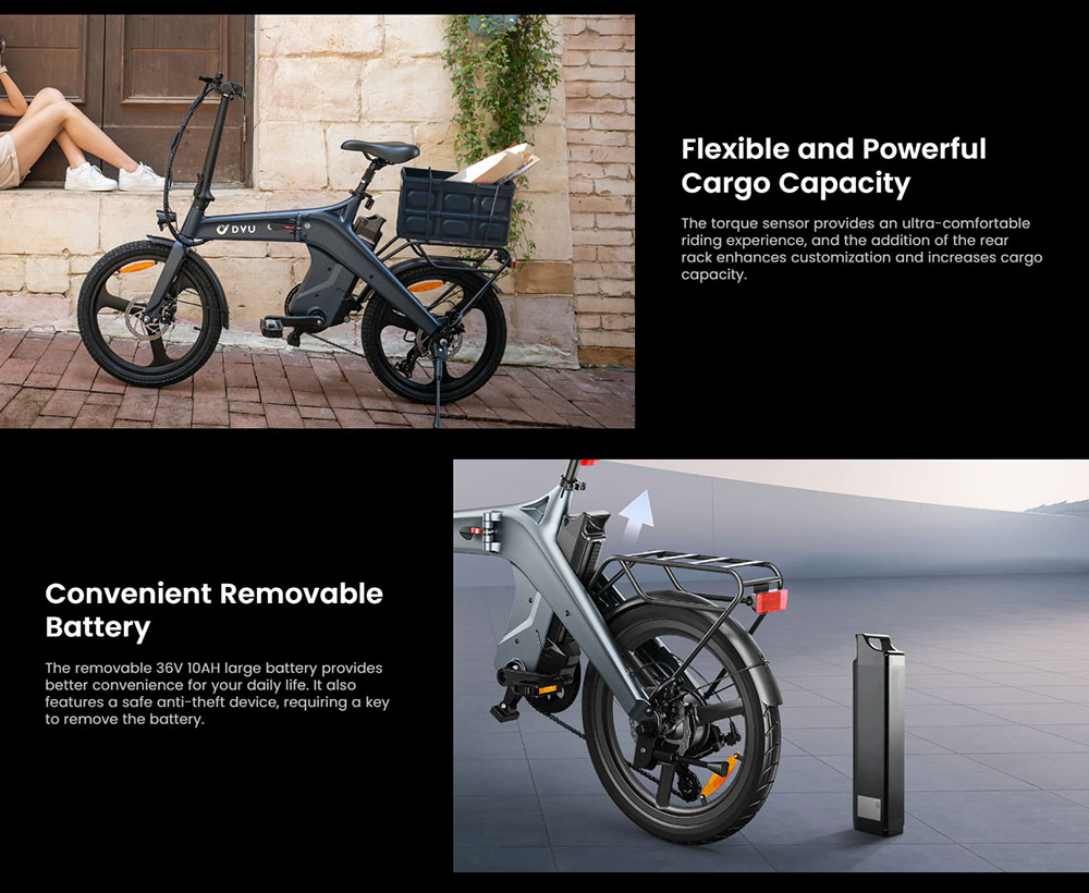 UK STOCK DYU T1 20 Inch Foldable Electric Bike Pedal Assist 250W Motor 36V 10Ah City E-Bike for Adults Portable Bicycle 25km/h Urban commuter bikes