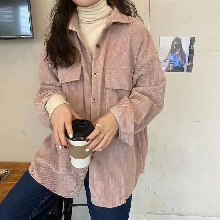 VintageCorduroy Women's Design Sensibility Niche Spring Autumn/Winter Style Versatile Top Sleeveless Shirt Jacket