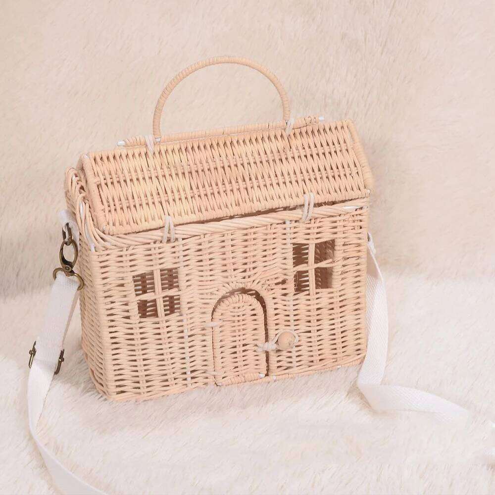 Women's Bags Designer Handmade Woven House Rattan Cute Wicker Straw Bags For Women 2023 Handbags And Purses Bohemian Beach Shoulder Bag Clutch Ne