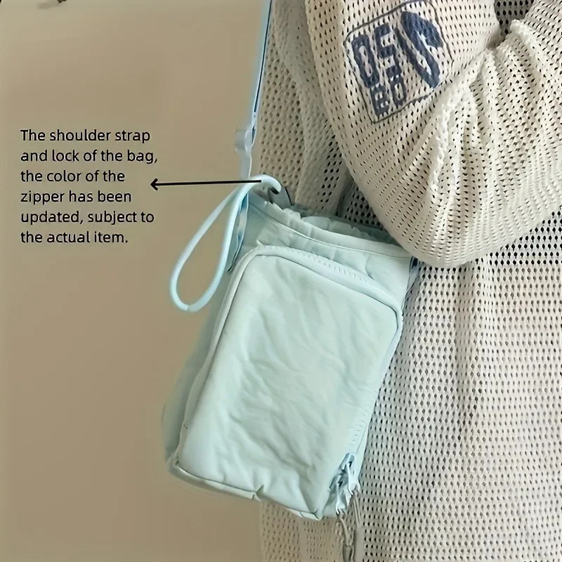 Nylon Crossbody Bag with Adjustable Strap Phone and Bottle Pocket | Zipper Closure Minimalist n Everyday Carry Bag 250528