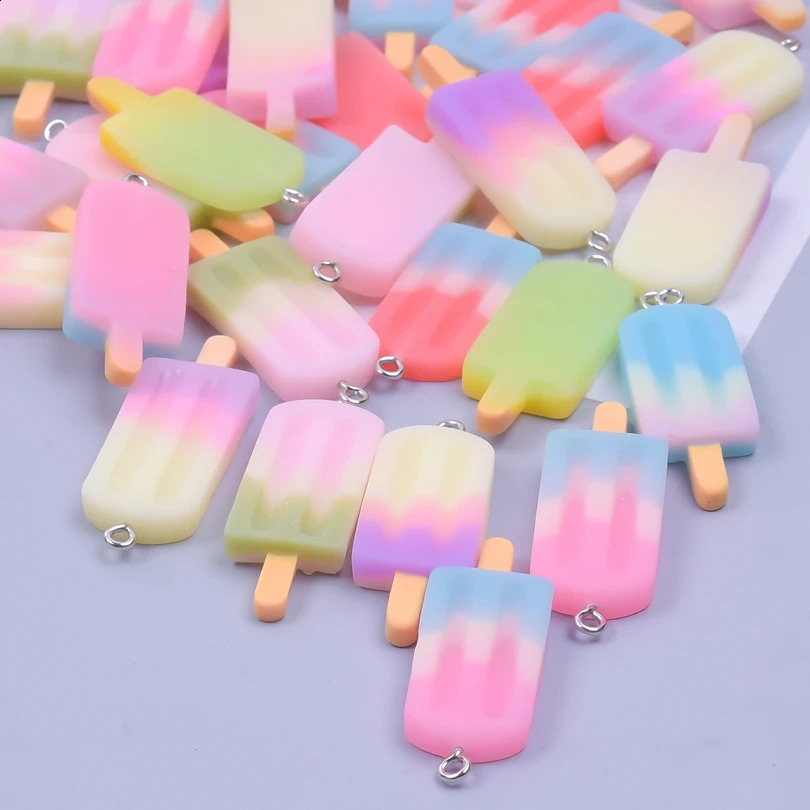 103050100pcsLot Cute Summer Ice Cream Popsicle Icicle Charms Pendant For Jewelry Making Handmade DIY Earrings Necklace 250519