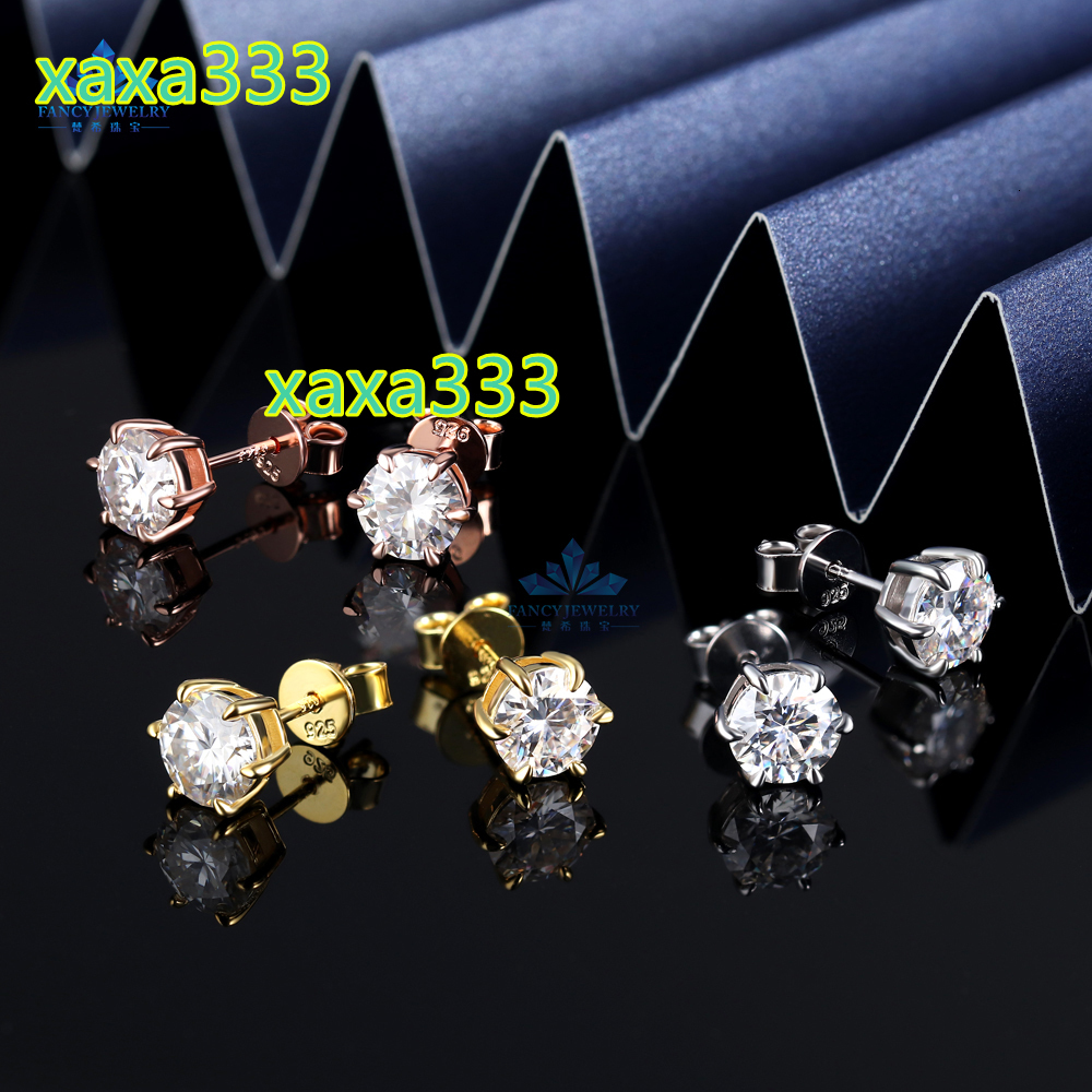 2025 Cheap Classic Design 925 Sterling Silver 6.5mm 1CT GRA Certificated Diamond Moissanite Stud Earrings for Women Men