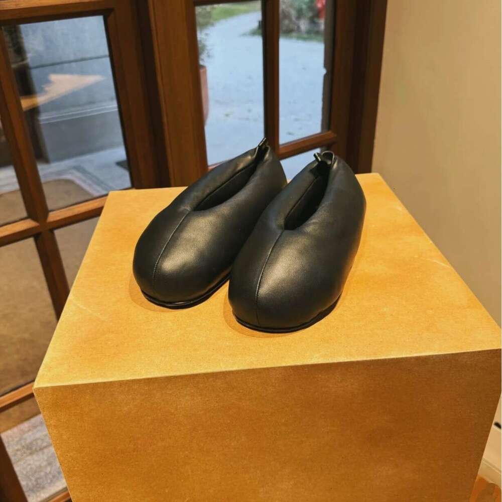 Genuine Leather Korean Style Lazy Bread Round Toe Single Women 2025 New Spring Fashion Ballet Flat Shoes