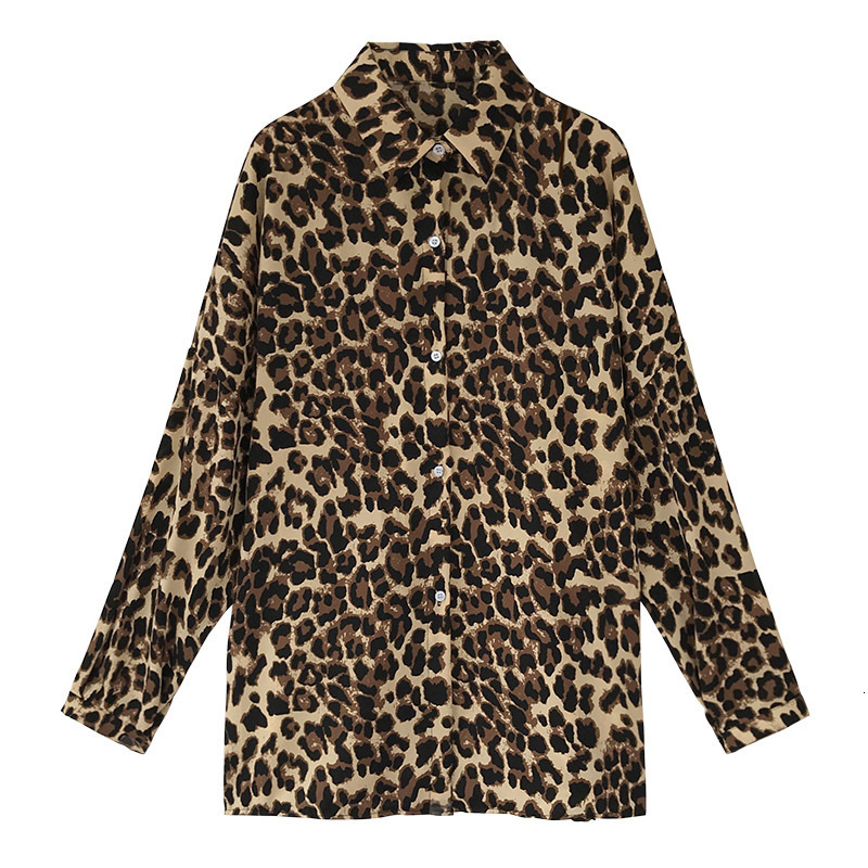 2025 Fashion Designer Clothing New Fashionable Loose Leopard Pattern Women's Sleeve Top Medium Length Shirt Designer