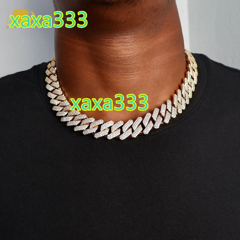 Fine Jewelry Necklaces GRA 925 Cuban Link Chain Ice Out 15mm 18mm 20mm Vvs Diamond Moissanite Rapper Hip Hop Chain Cuban Link