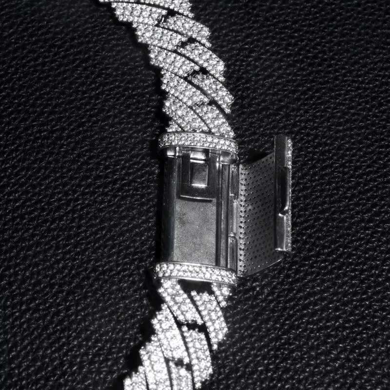 20mm Personalized Cz 925 Sterling Silver Moissanite Ice Out Cuban Link Chain Necklace for Hiphop Rapper Women Men