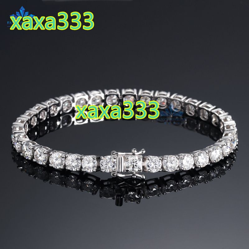 Cheapest Baguette Tennis Chain 925 Silver VVS 2mm 3mm 4mm 5mm 6.5mm Moissanite Tennis Bracelet Rose Gold Plated for Women
