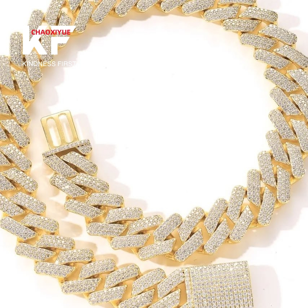 Fashion Jewelry Hip Hop VVS Diamond Full Size S925 Silver Moissanite Necklace Cuban Link Chain