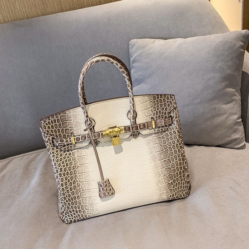 High Quality Genuine Leather Himalayan Crocodile Pattern Commuting Multifunctional High-end Fashion Shoulder Crossbody Bag Women's Handbag