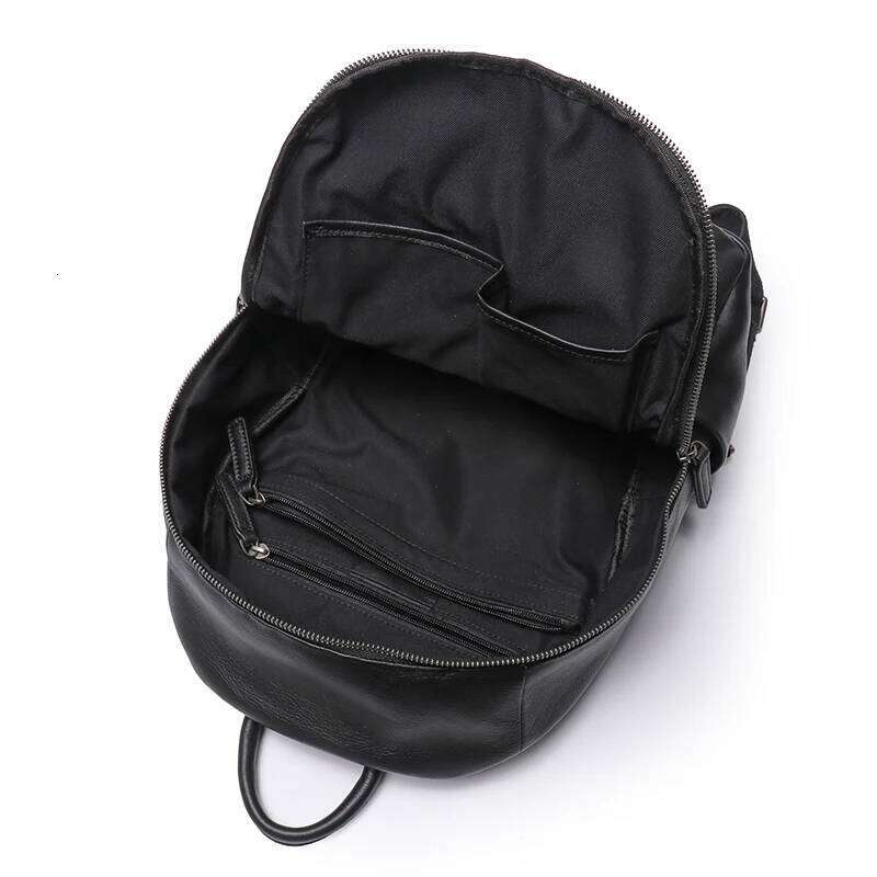 LEATHFOCUS Retro Genuine Leather Men's Handmade Classic Schoolbag Women's Sports Storage Bag Leisure Backpack