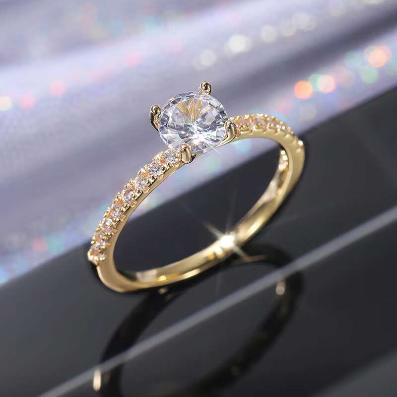 Crystal Engagement Design Hot Sale Rings for Women White Elegant Rings Female Wedding Bridal Jewelry Gift