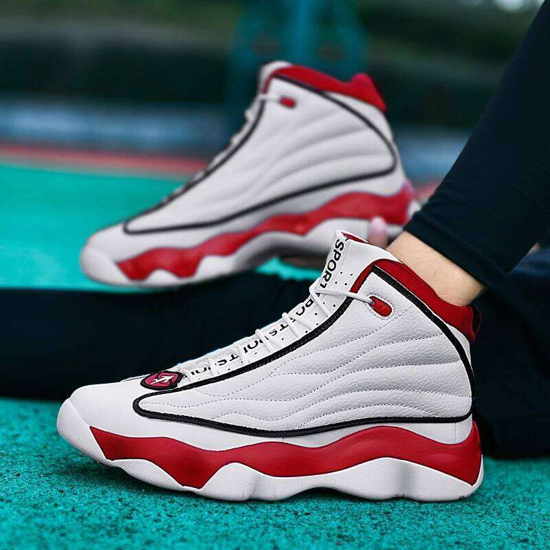 Quality Fiess Basketball Shoes Mens Autumn High Top Anti-skid Outdoor Sneakers
