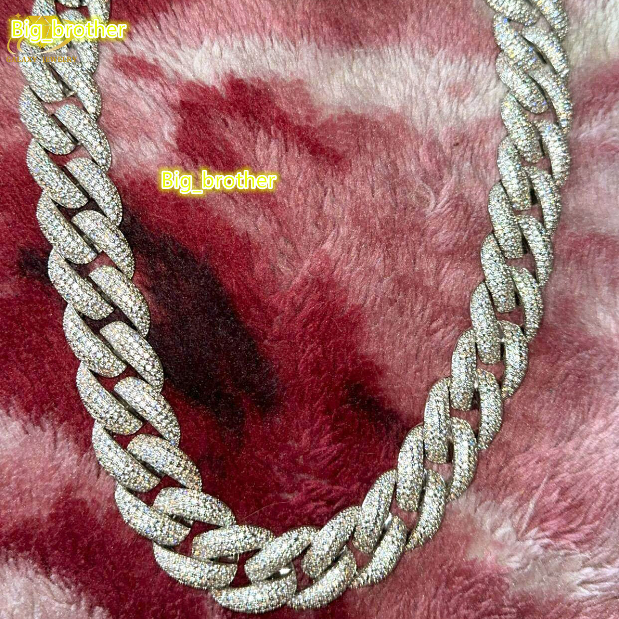 Hot Sale 925 Sterling Silver 20mm Hip Hop Iced Out Moissanite Diamond Miami Cuban Link Chain Necklace Rapper Men Trendy Jewelry