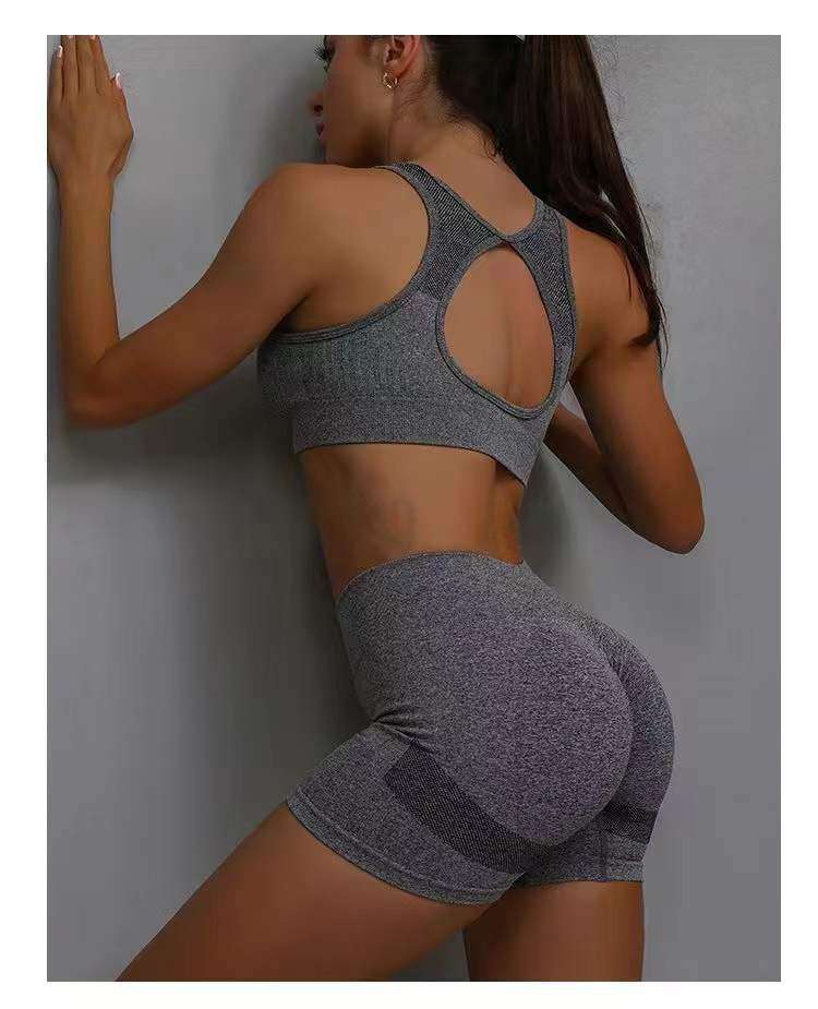 High Quality Sports Yoga Clothes, Summer Hip Lifting Sleeveless Peach Hip Yoga Clothes, Women's Running And Fitness Training Two-piece Set, Free 