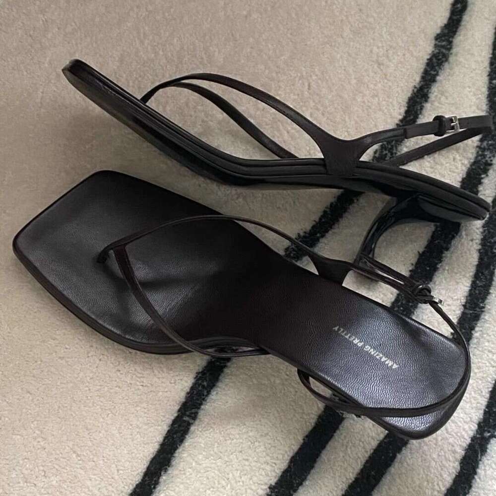 French Style High Heels Thin Heel Summer Fashion Toe Post Women 2025 New Back Strap Thong Sandals