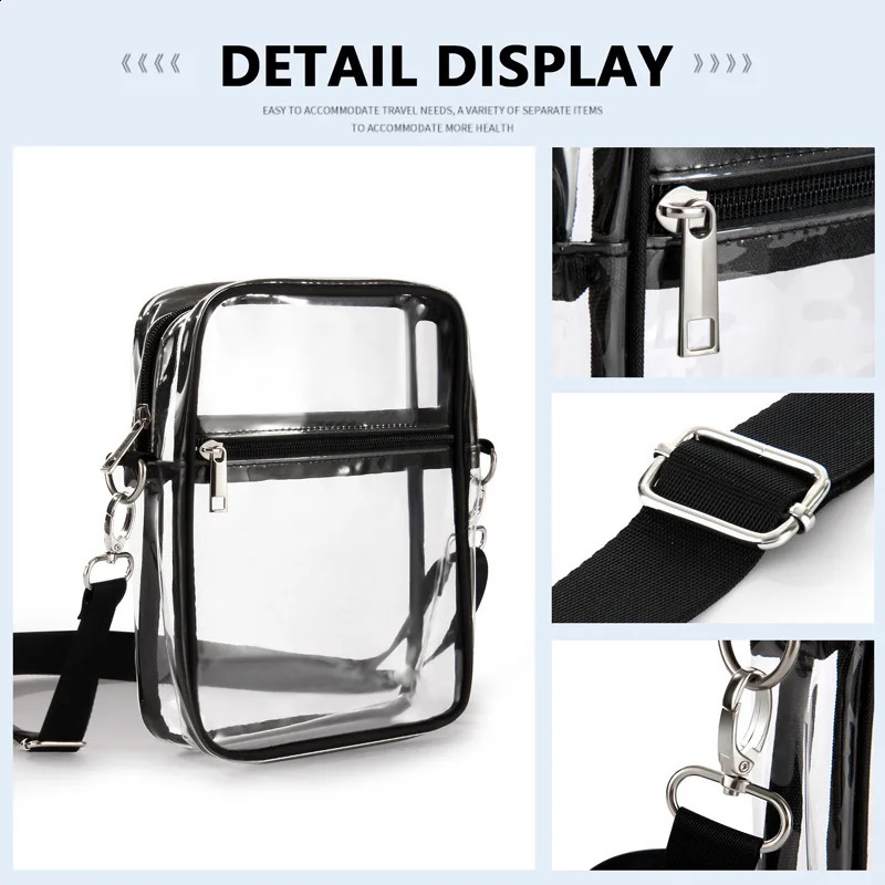 Clear Crossbody Purse Bag Stadium Approved with Front Pocket for Concerts Sports Festivals Holiday Beach Waterproof Bag 250528