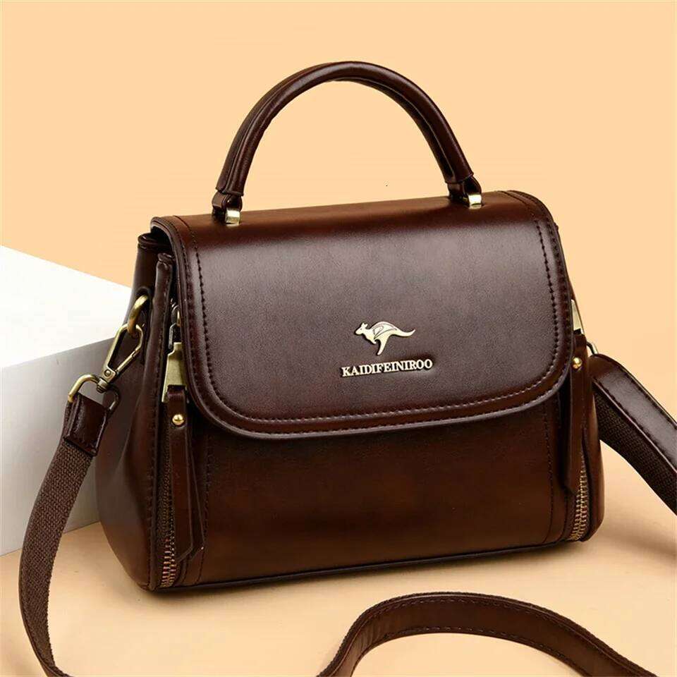 Women's Soft Leather Top-Handle Design Shoulder Messenger Bags High Quality Handbags and Purses Commuting Sac a Main