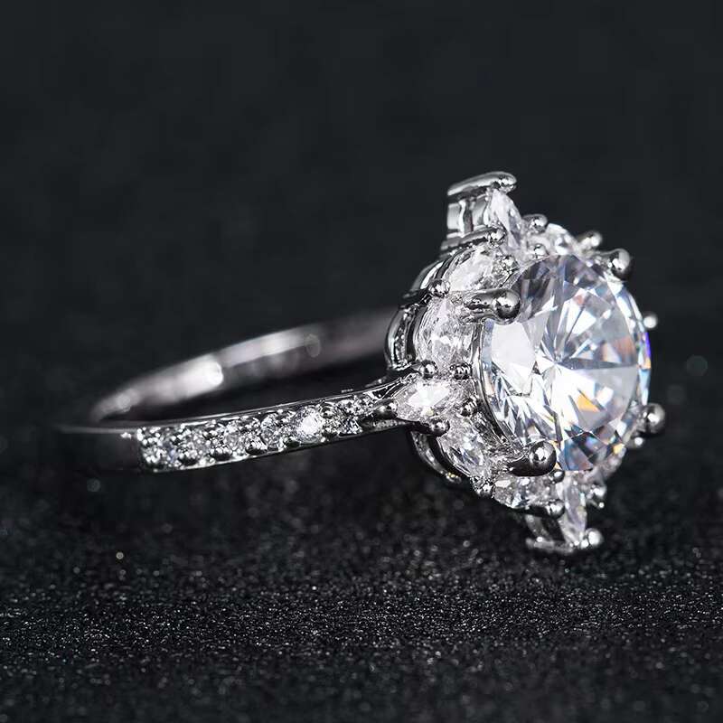 Luxury Fashion Women Jewelry Rings Female Diamond Bridal Engagement Wedding Ladies Trendy Finger Ring